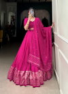 Pink Colour Pure Chanderi Plain With Zari Weaving Work Border Lehenga With Blouse Dupatta Lnb1906
